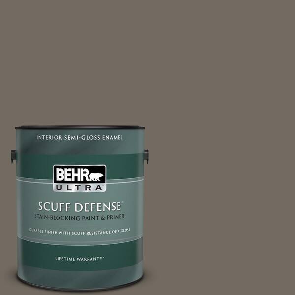 BEHR ULTRA 1 gal. #PPU24-04 Burnished Pewter Extra Durable Semi-Gloss Enamel Interior Paint & Primer