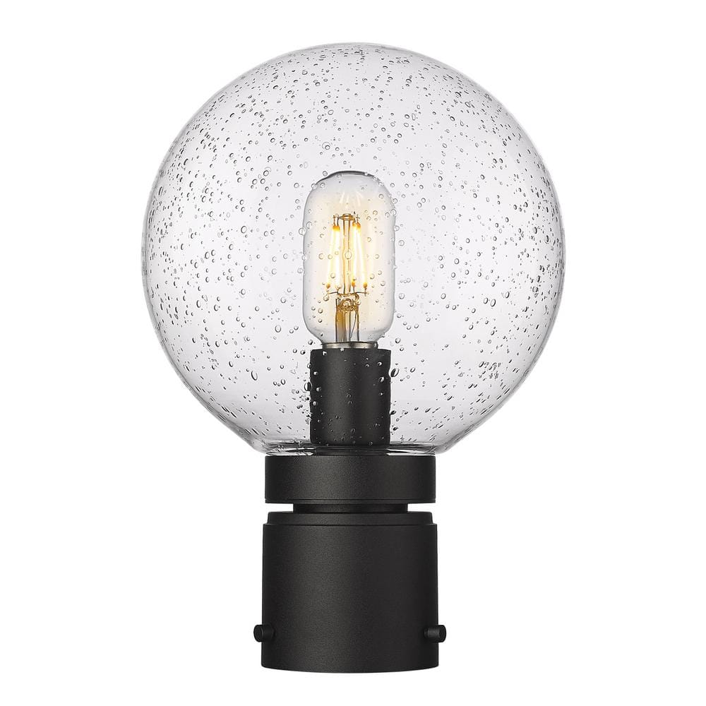 Laurent 1-Light Black Aluminum Hardwired Outdoor Weather Resistant Post Lig