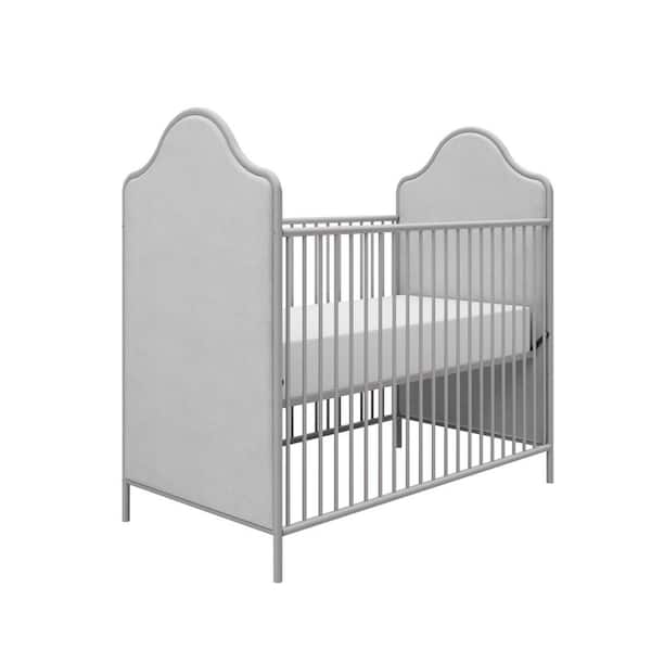upholstered crib grey