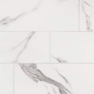 Statuario White 8 in. x 24 in. Matte Subway Ceramic Wall Tile (11.625 sq. ft./Case)
