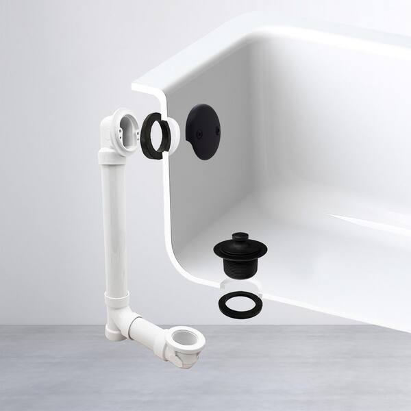Westbrass Twist and Close Sch. 40 PVC Bath Waste with 1-Hole Elbow