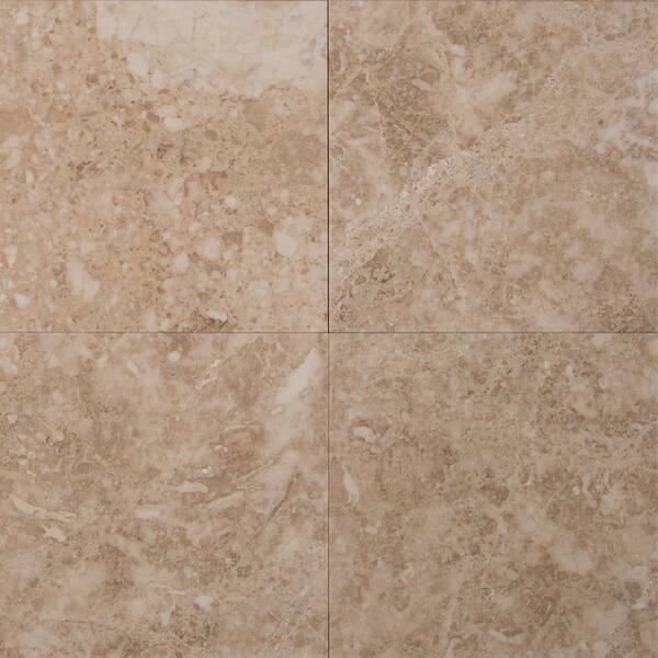 MSI Crema Cappuccino 12 in. x 12 in. Honed Marble Floor and Wall Tile (10 sq. ft. / case)