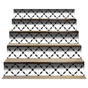 Black/White 7 in. x 7 in. Vinyl Peel and Stick Removable Tile Stickers (8.16 sq. ft./Pack)