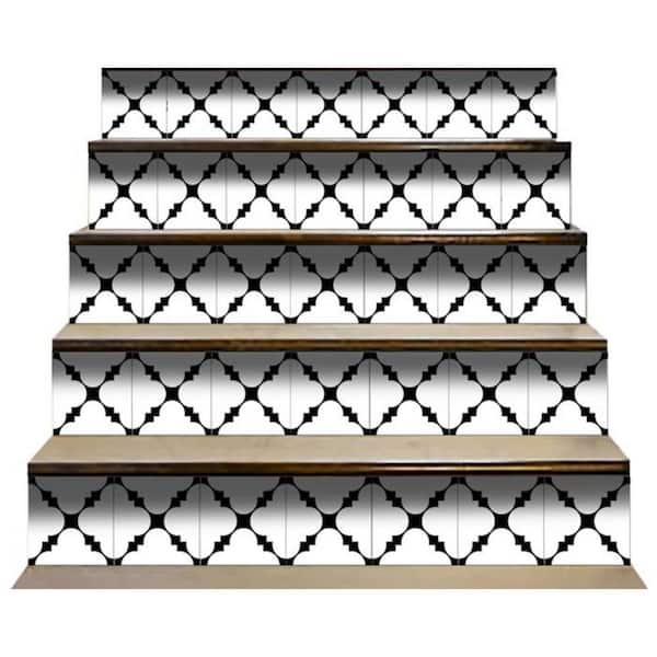 HomeRoots Black/White 7 in. x 7 in. Vinyl Peel and Stick Removable Tile Stickers (8.16 sq. ft./Pack)