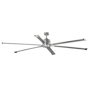 Hubbell Industrial 96 in. Six-Blade Indoor/Outdoor Nickel Dual Mount Ceiling Fan with Wall Control