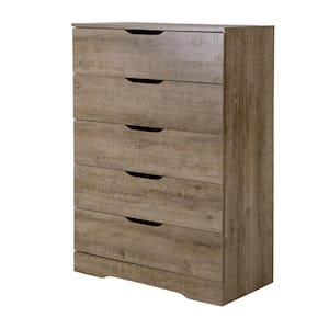 Holland 5-Drawer Chest in Weathered Oak