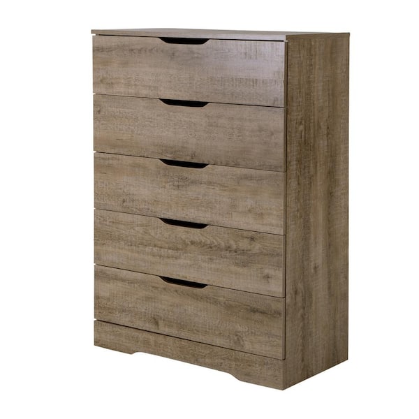 South Shore Holland 5-Drawer Chest in Weathered Oak