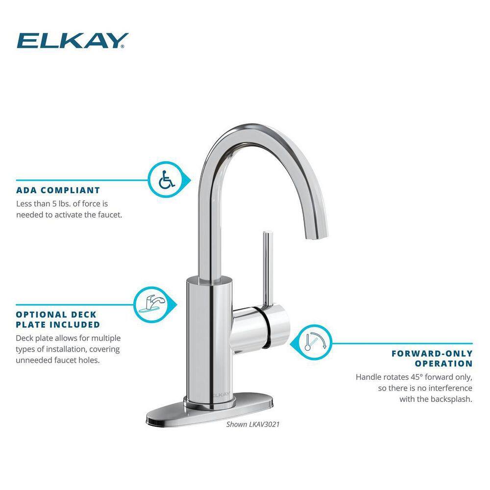 Elkay Avado Chrome Single Hole Bar Faucet with Pull-out Spray