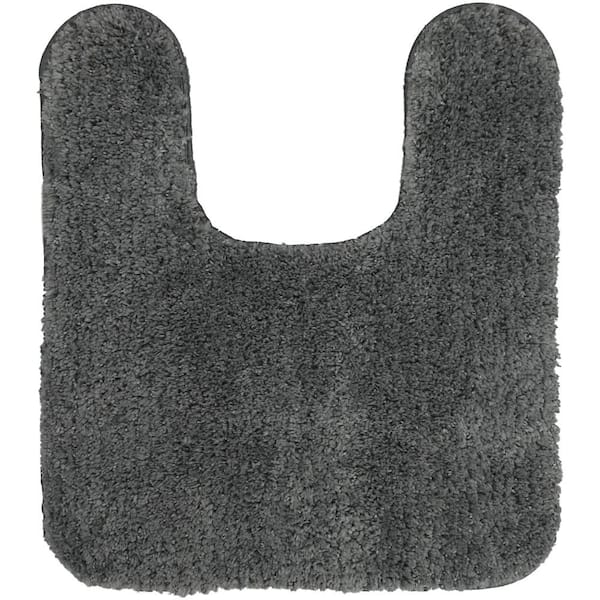 Mohawk Home Duo Light Grey 20 in. x 22 in. Nylon Machine Washable Bath Mat