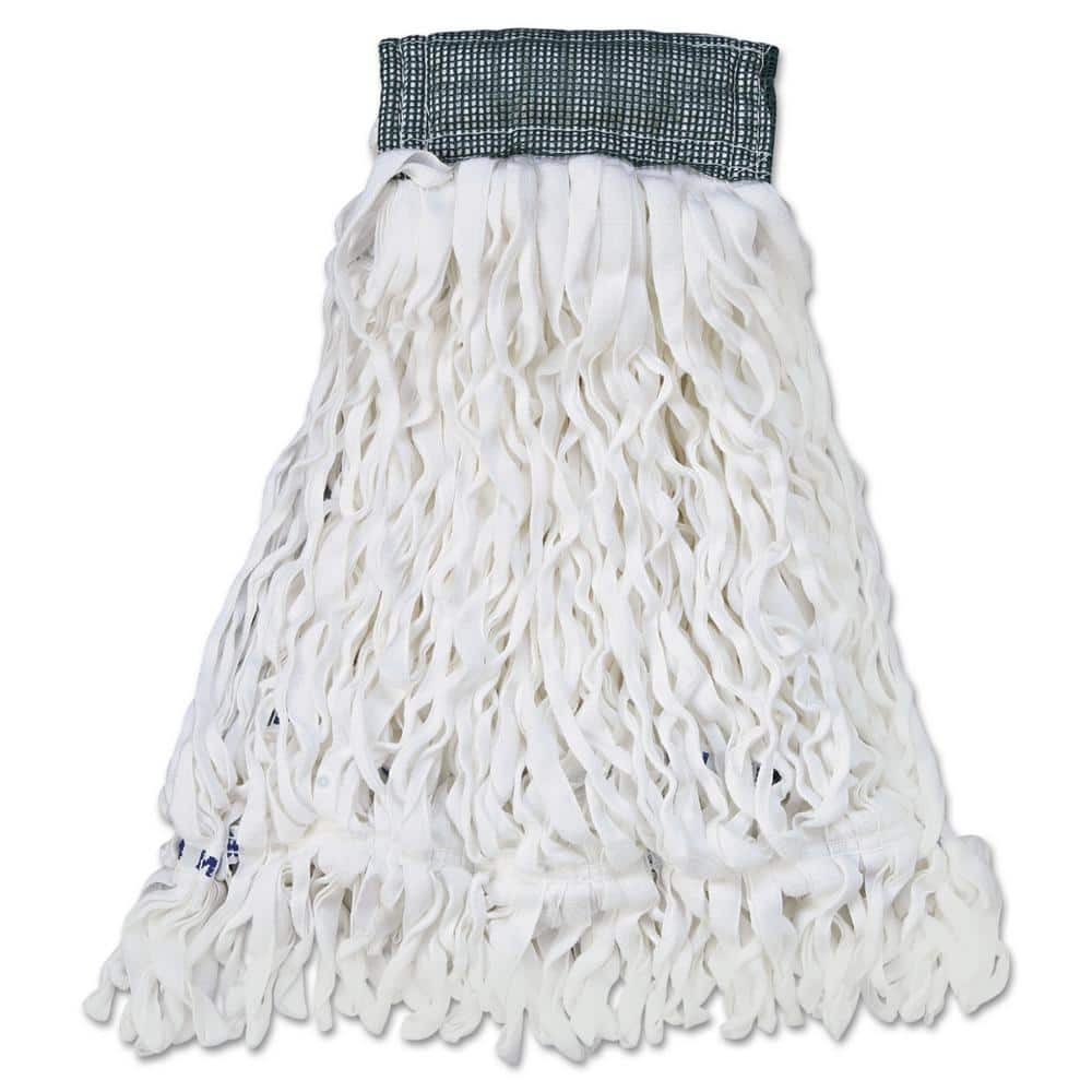 UPC 086876144390 product image for Rubbermaid Commercial Products Medium Clean Room White Mop with Green Head Band  | upcitemdb.com