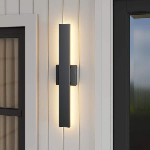 22 in. Black outdoor/indoor wall lantern sconce deck wall light