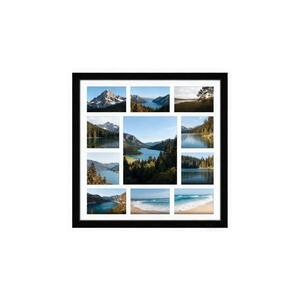 10 Openings 20 x 20 in. Black Wood Collage Frame with Polished Plexiglass