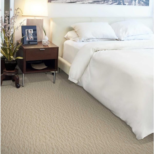 Oceanic Tweed Camel Brown 12 ft. 36 oz. Wool Pattern Installed Carpet