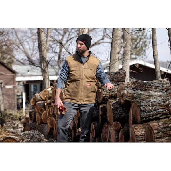 Milwaukee Men's Medium Brown Heavy-Duty Sherpa-Lined Vest with 5-Pockets  801BR-M - The Home Depot