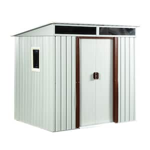 6 ft. x 5 ft. Outdoor Metal Storage Shed with Window White, 27.53 sq. ft.