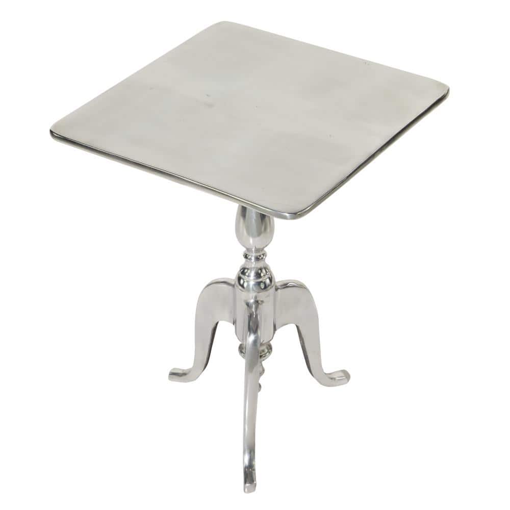 Silver Aluminum Square Accent Table 17" x 17"