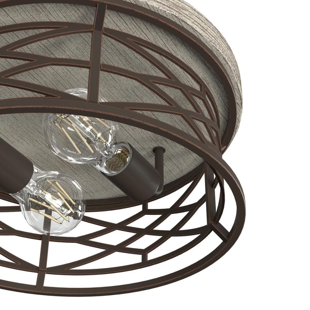 Langwood Onyx Bengal Aluminum 2-Light LED Flush Mount