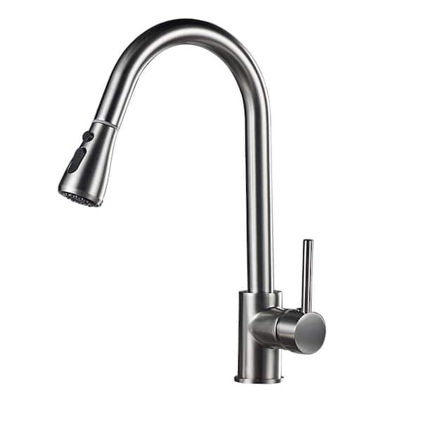 Aosspy Single-Handle Pull-Down Sprayer Kitchen Faucet with 360° Spout ...