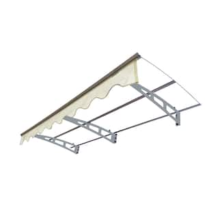 6.6 ft. x 2.8 ft. Clear Door Window Awning Polycarbonate Sheet and Aluminum Alloy w/Valance for Wooden Wall House Only