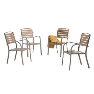 OC Orange Casual Wood Outdoor Dining Chairs, Teak (Set of 4)