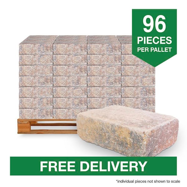RumbleStone Large 3.5 in. x 10.5 in. x 7 in. Sierra Blend Concrete Garden Wall Block (96 Pcs. / 24.5 sq. ft. / Pallet)