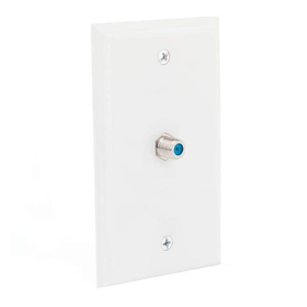 Commercial Electric White 1-Gang Coaxial Wall Plate (1-Pack)