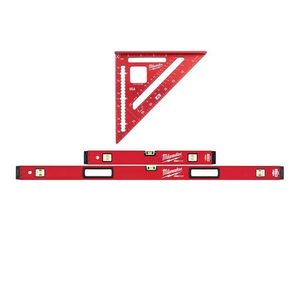 Milwaukee 24 in. and 48 in. REDSTICK Box Level Set with 7 in. Rafter