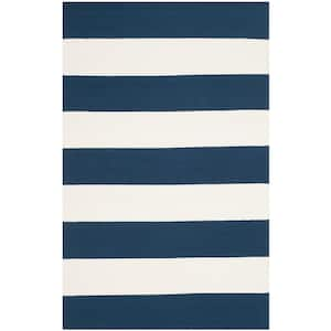 Montauk Navy/Ivory Doormat 3 ft. x 4 ft. Striped Area Rug