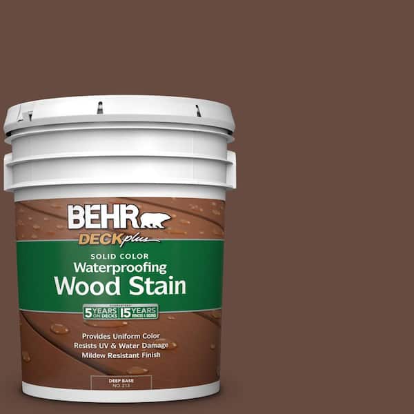 BEHR DECKplus 5 gal. #SC-117 Russet Solid Color Waterproofing Exterior Wood Stain