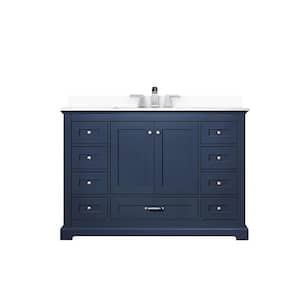Dukes 48 in. W x 22 in. D Navy Blue Single Bath Vanity, Cultured Marble Top, and Faucet Set
