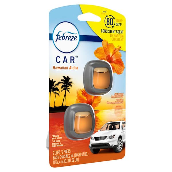 Febreze 0.06 oz. Hawaiian Aloha Scent Car Vent Clip Air Freshener (2-Pack)  003077201107 - The Home Depot