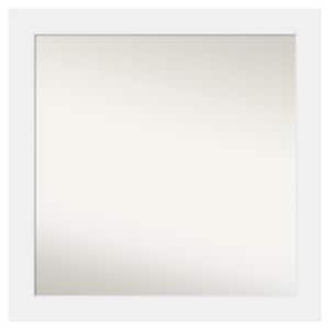 Corvino White 33 in. x 33 in. Custom Non-Beveled Matte Wood Framed Bathroom Vanity Wall Mirror