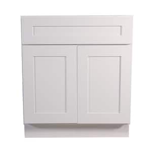 Brookings Plywood Ready to Assemble Shaker 30x34.5x24 in. 2-Door 1-Drawer Base Kitchen Cabinet in White