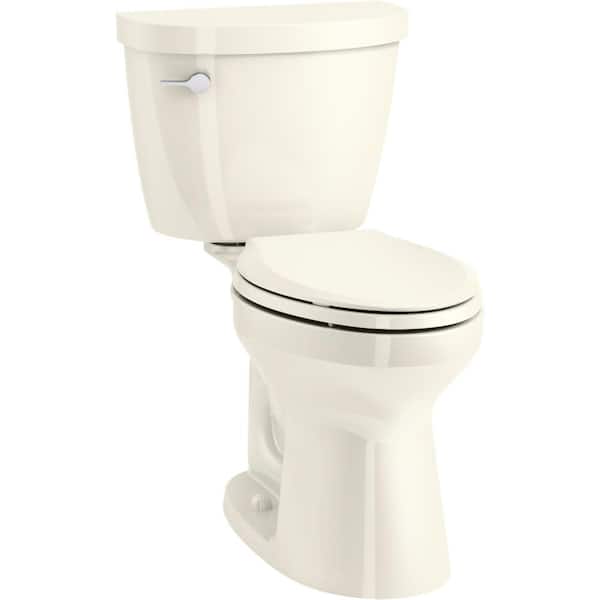 KOHLER Cimarron 12 in. Rough In 2-Piece 1.6 GFP Single Flush Elongated Chair Height Toilet in Biscuit, Seat Not Included