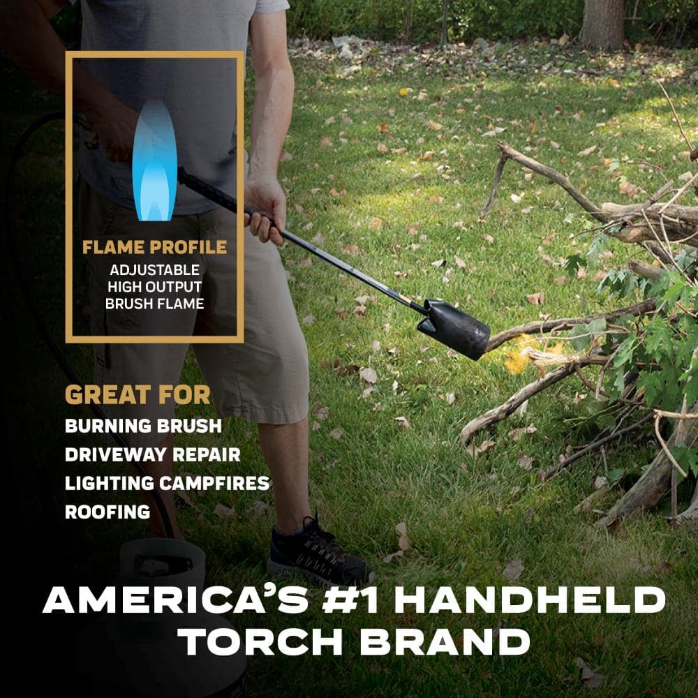 Adjustable Wide Brush Flame Propane Torch with Ergonomic Handle