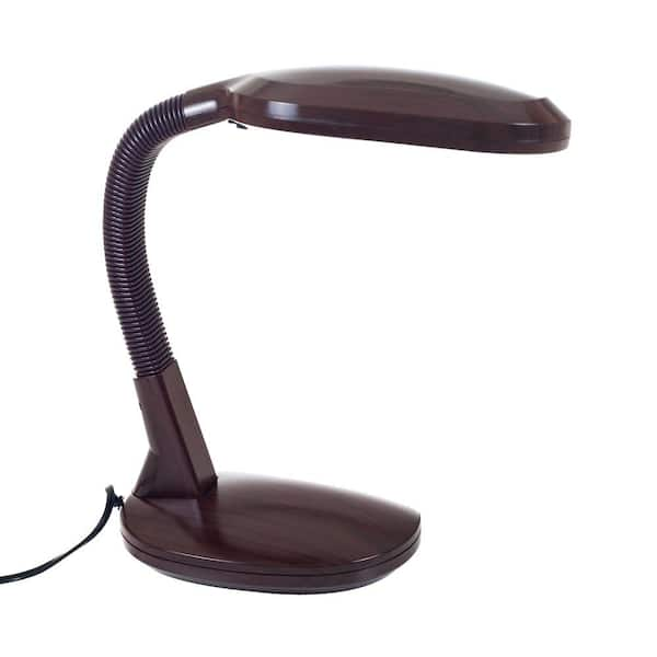 Trademark Home Deluxe Sunlight 22 in. Wood Grain Desk Lamp