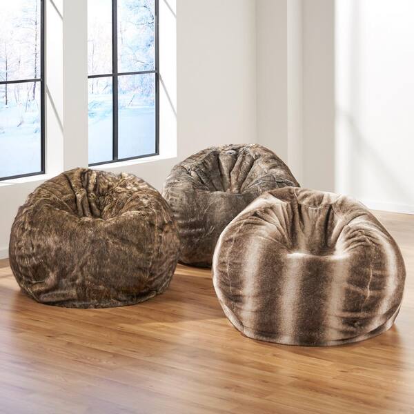 Noble House Landrum Oak Brown Stripes Bean Bag Cover (25 in. x 34 in. x 34  in.) 18171 - The Home Depot