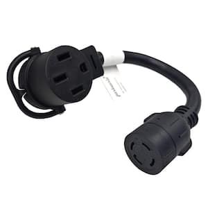 1 ft. 10/4 30 Amp Twist Lock L14-30R Female to 50 Amp 14-50R Female RV/EV/Generator Cord (L14-30R to 14-50R), Black