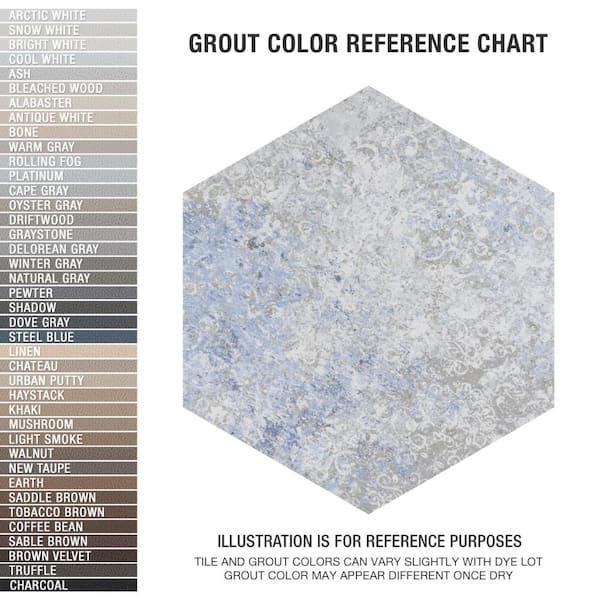 Merola Tile Emotion Hex Grey 9-7/8 in. x 11-1/4 in