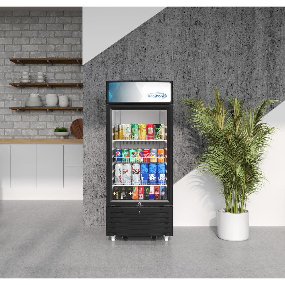 Black 6 Cu. Ft. Glass Door Commercial Display Refrigerator