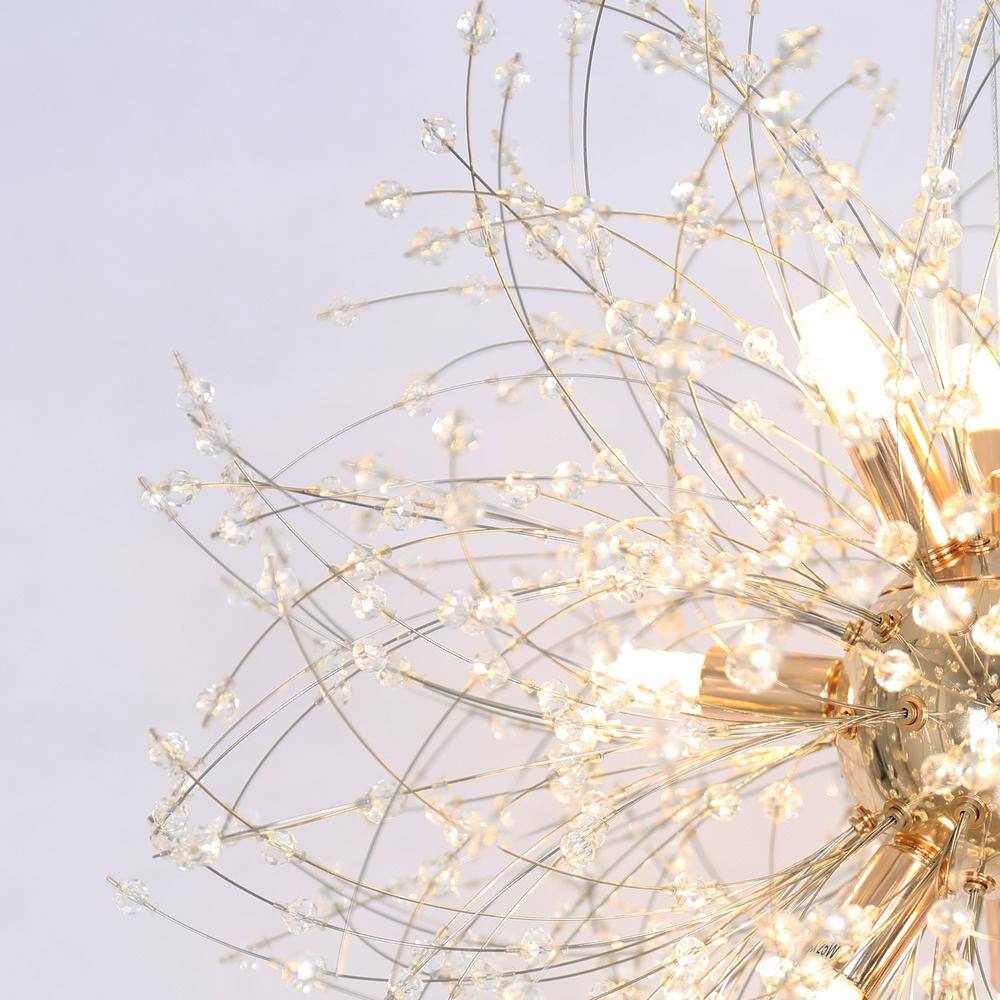 Gold Crystal Firework Dandelion Sputnik Chandelier