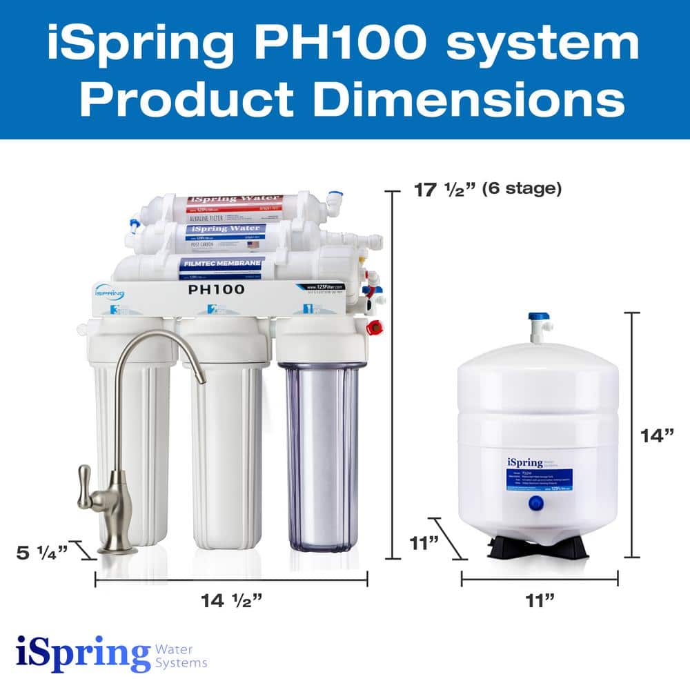 PH100 6-Stage Under-Sink Alkaline Water Filtration System