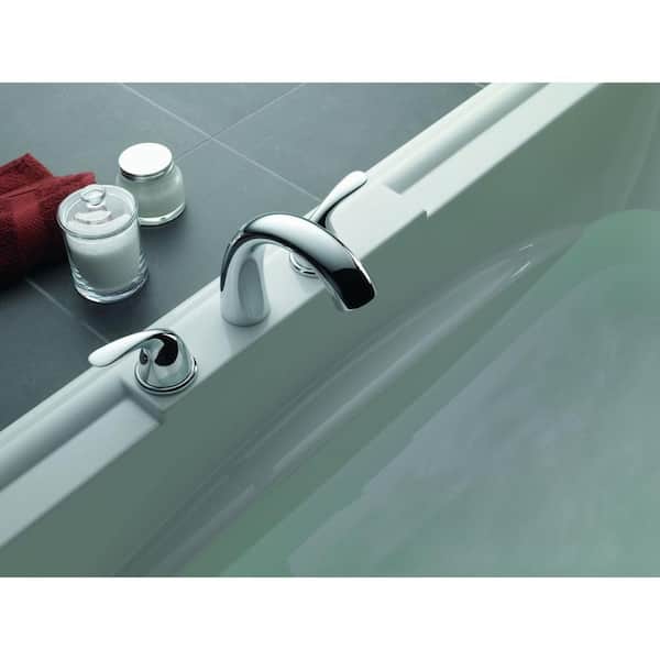 Classic 2-Handle Deck-Mount Roman Tub Faucet Trim Kit Only in Chrome (Valve Not Included)