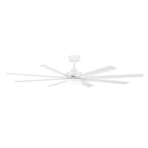 Oscar 6 ft. Integrated LED Indoor White-Aluminum-Blade White Ceiling Fan with Light and Remote Control Included