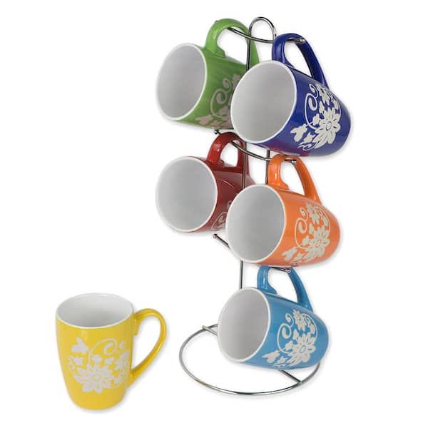 Botanique Collection Espresso Mugs, Set of 4 - Multicolor