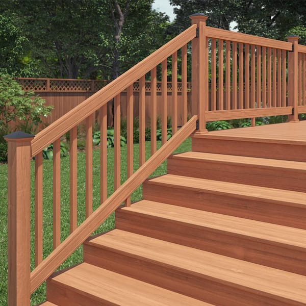 6 ft. Cedar-Tone Southern Yellow Pine Stair Rail Kit with B2E Balusters