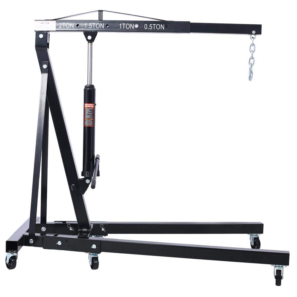 4000 lbs. 2 Ton Folding Engine Hoist Cherry Picker Shop Crane Hoist Lift, H