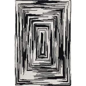 Braided Chindi Black/White 6 ft. x 9 ft. Area Rug