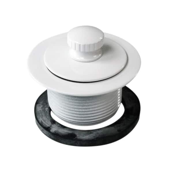 Westbrass 1-1/2 in. NPSM Pull and Drain Bathtub Drain Plug, Coarse Thread, White