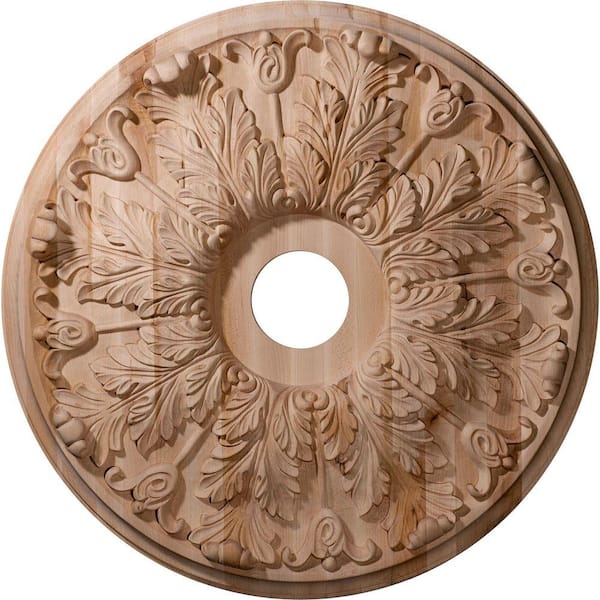 Ekena Millwork 24 in. Unfinished Cherry Carved Florentine Ceiling Medallion